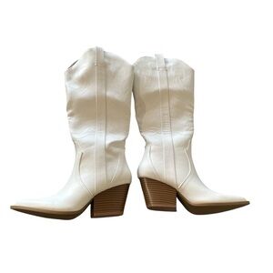 White Heeled Boots for Women